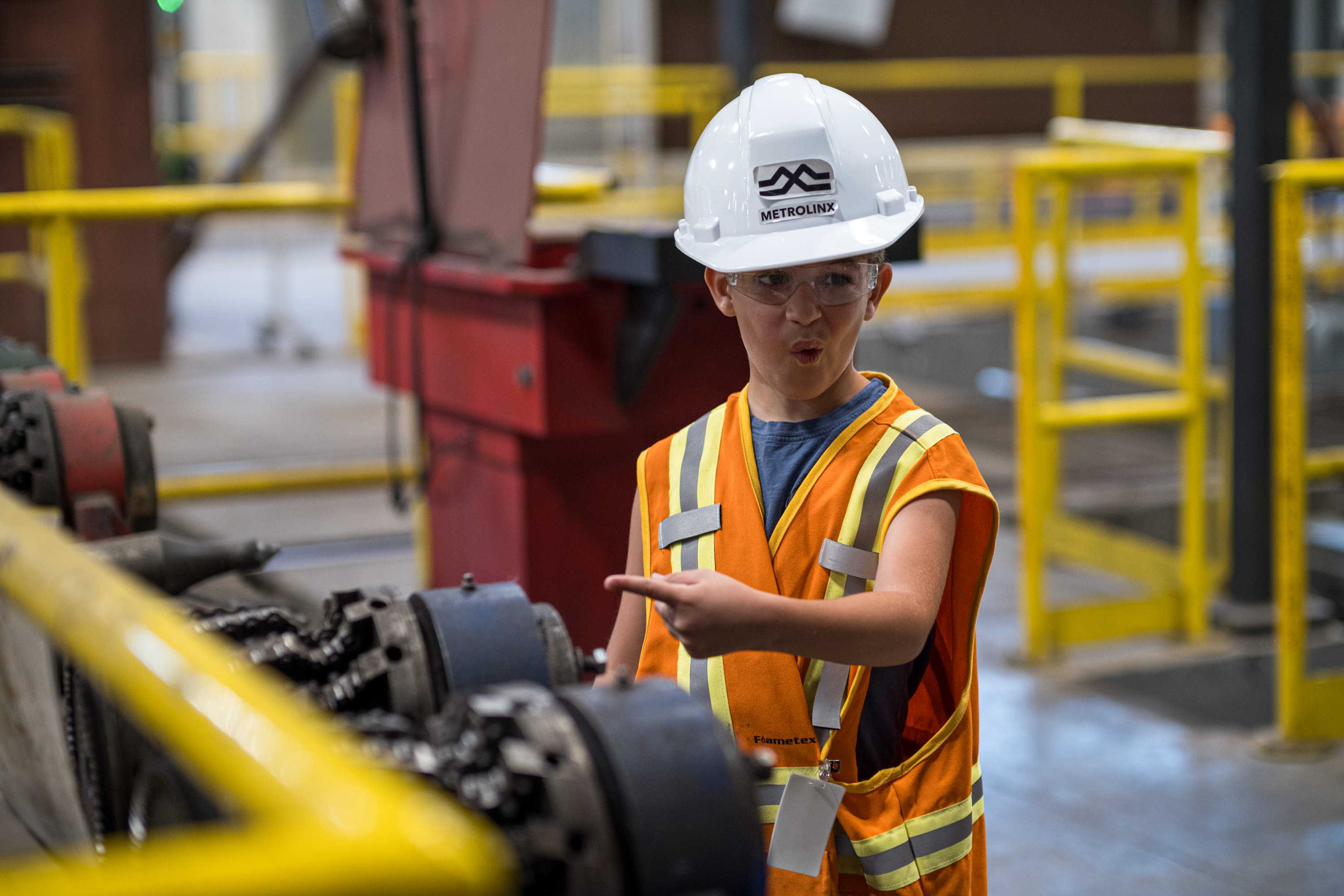 7-year-old Nicco Di Mauro gets a behind the scenes tour of Willowbrook Maintenance Facility