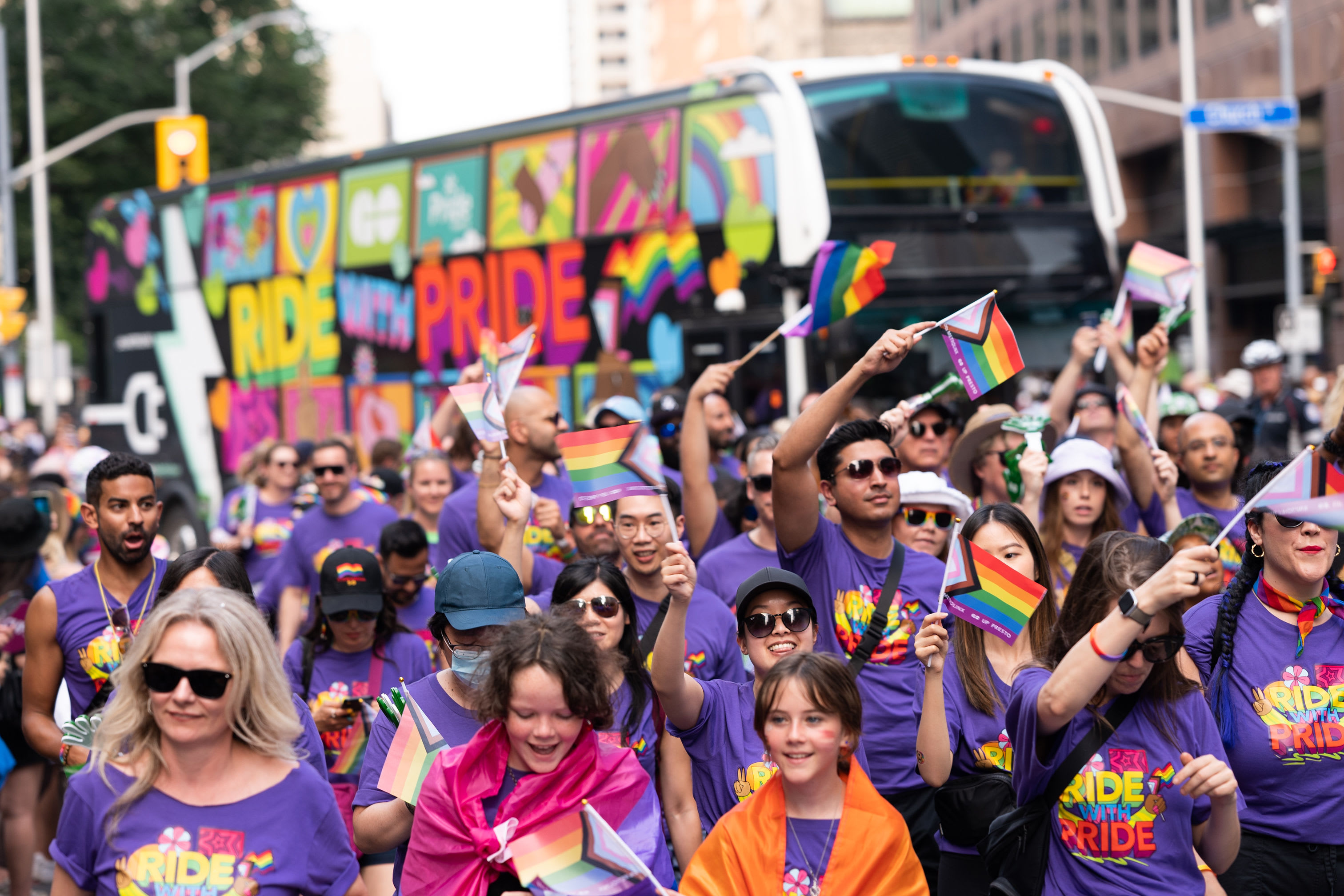 Pride parade group shot