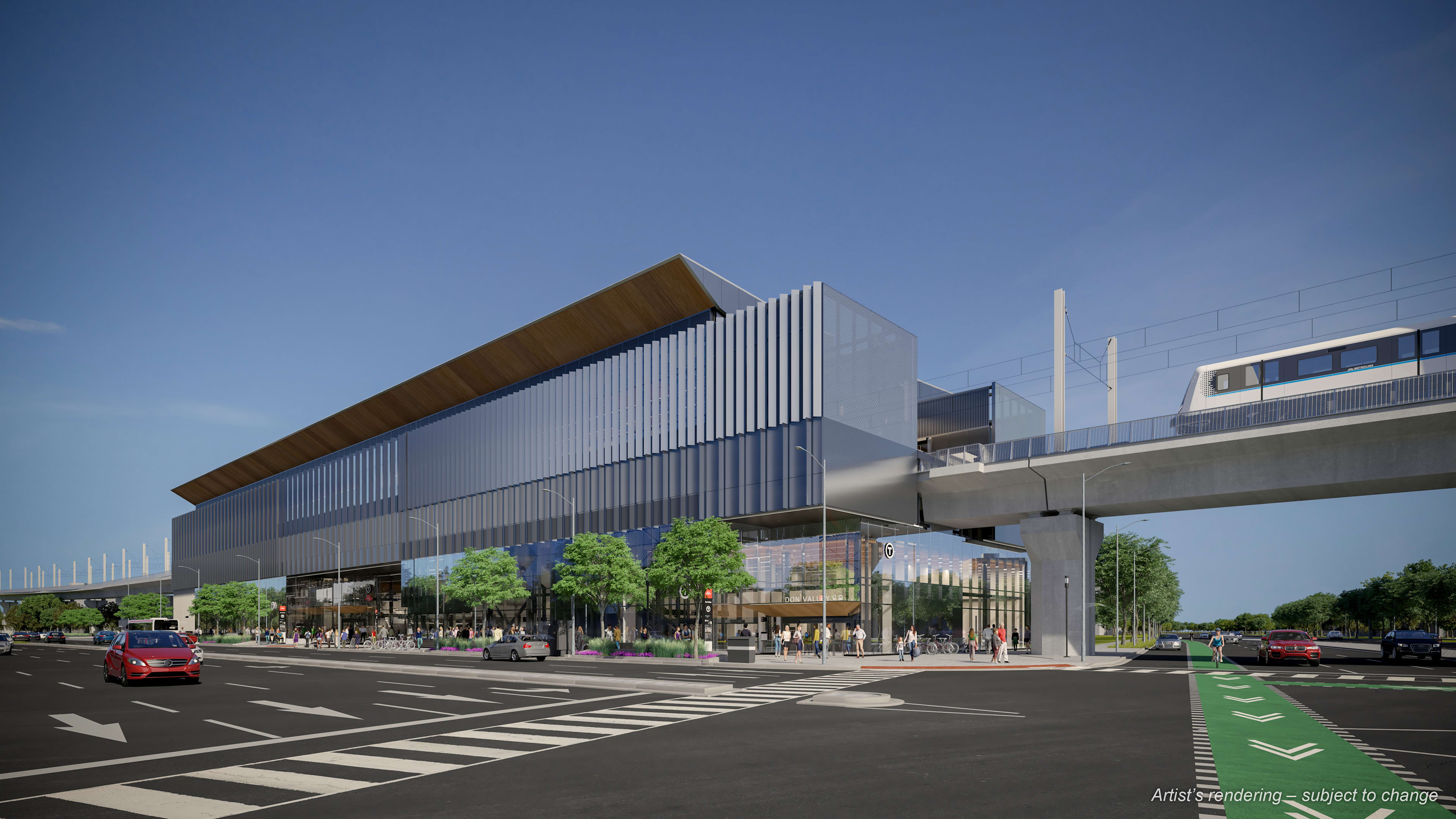 Renderings of the future Ontario Line's Don Valley Station