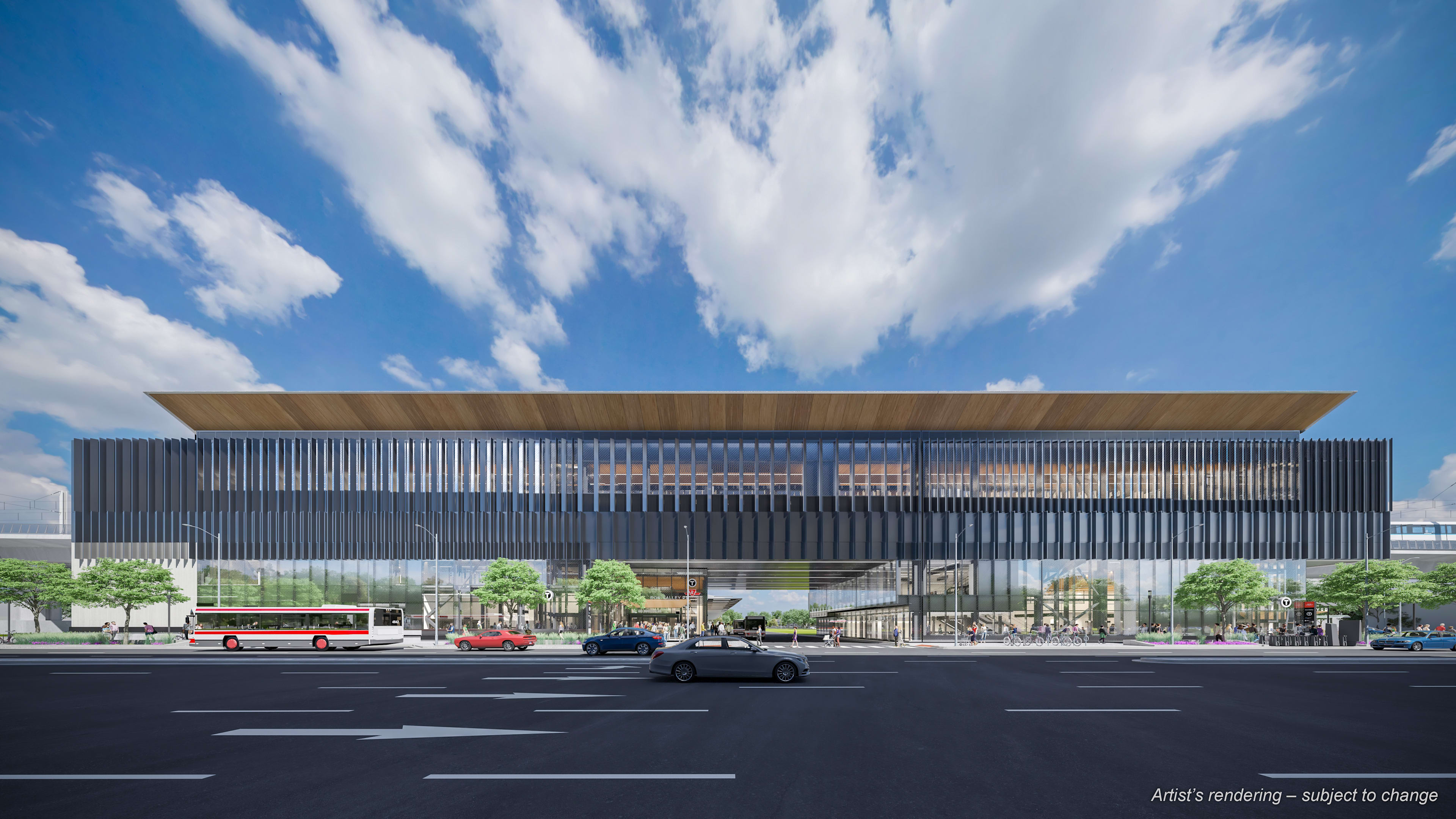 Renderings of the future Ontario Line's Don Valley Station