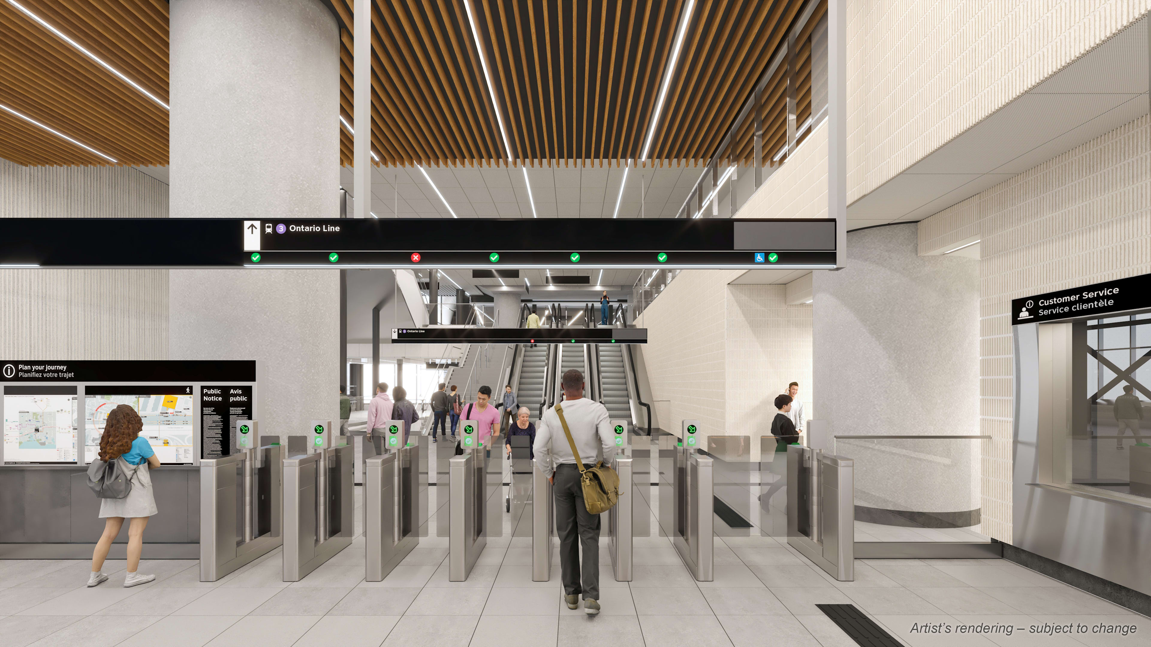 Renderings of the future Ontario Line's Don Valley Station