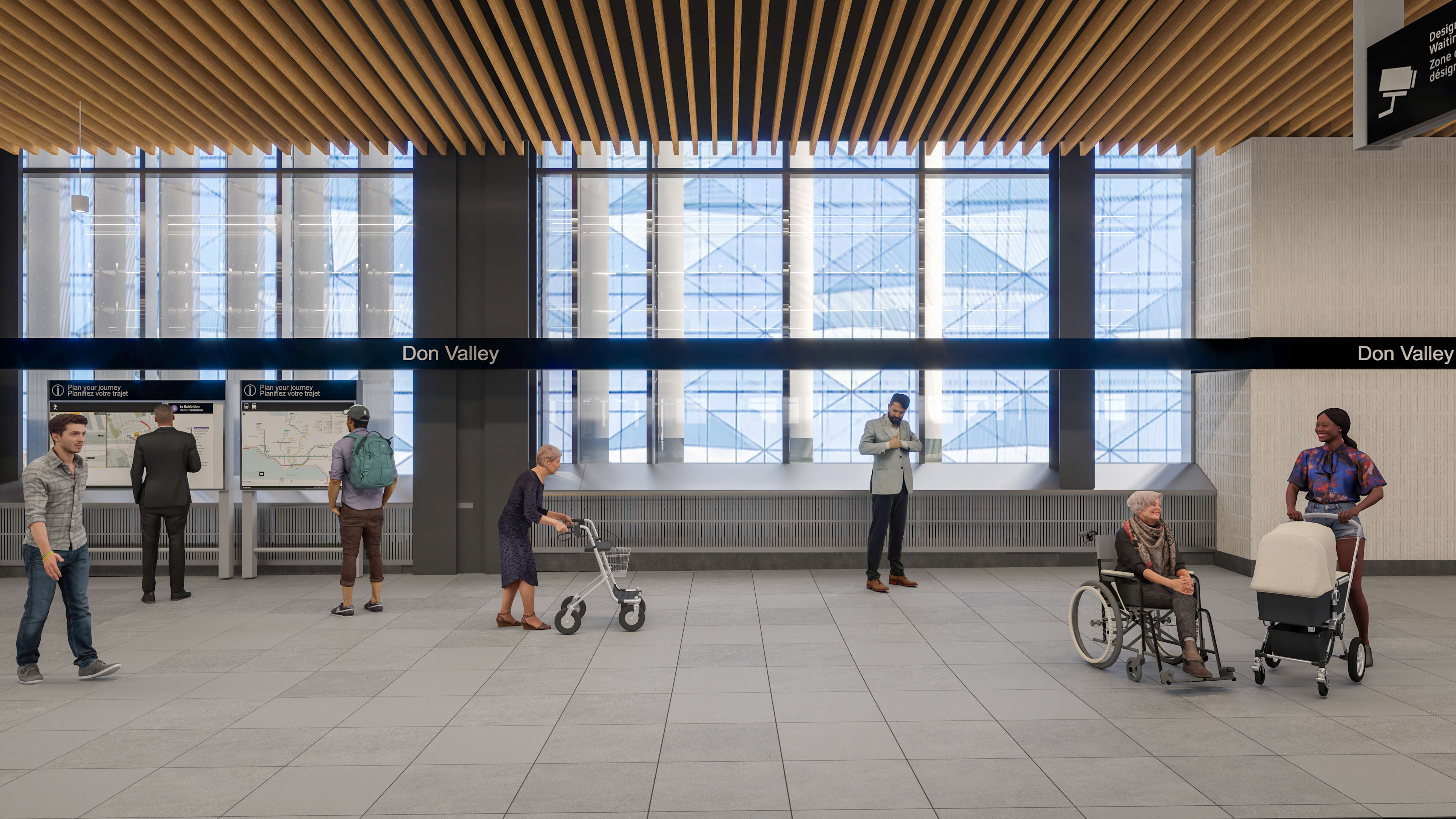 Renderings of the future Ontario Line's Don Valley Station