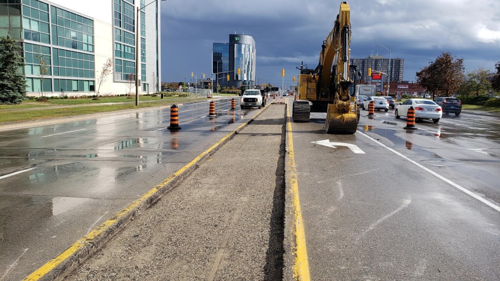 a median being taken apart