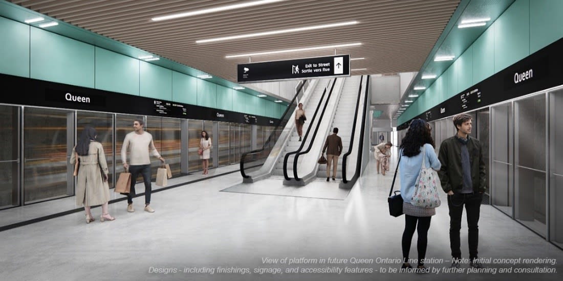 Ontario Line escalator rendering