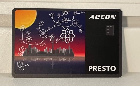 the design on the PRESTO card.