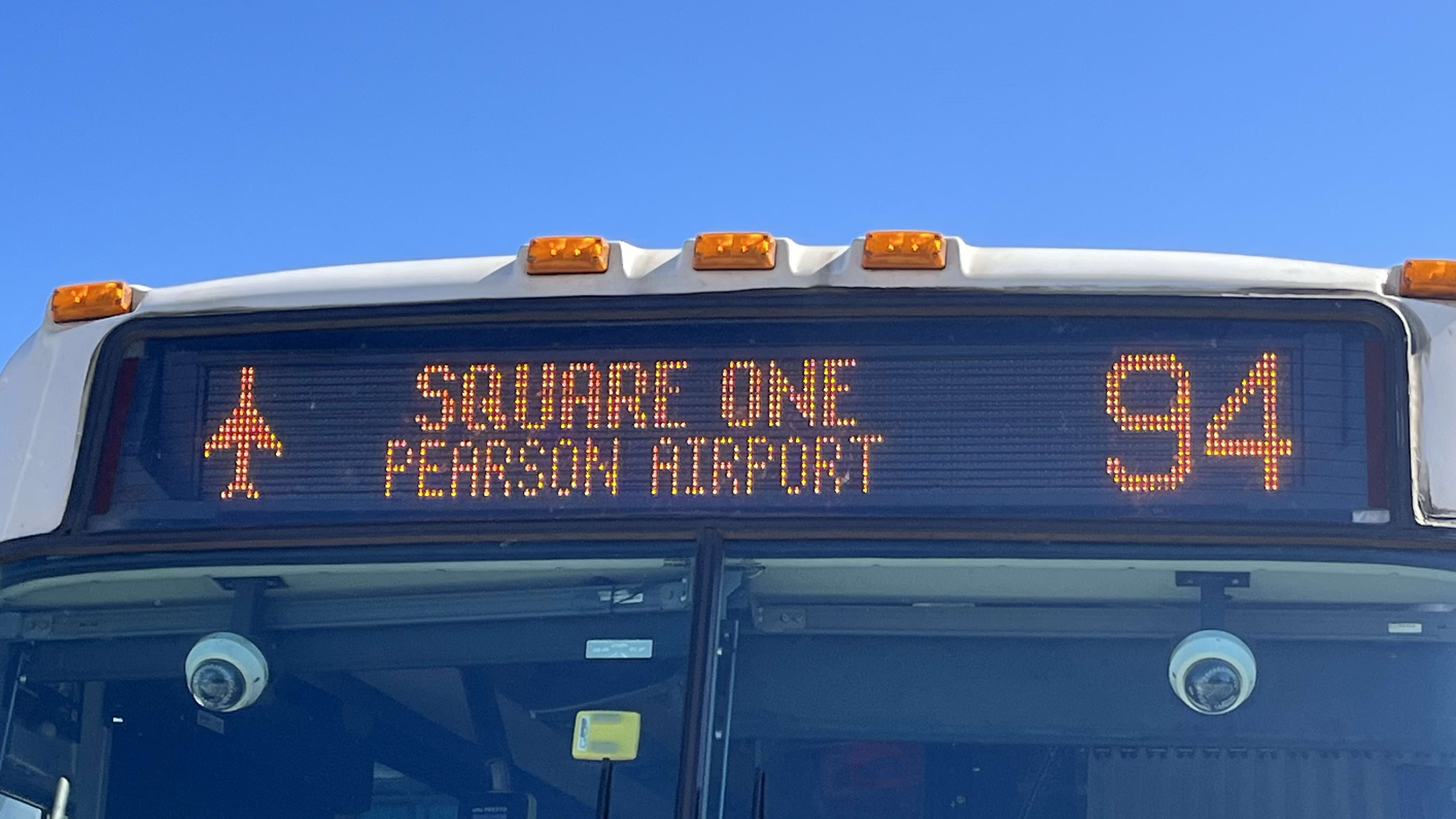 The sign of a GO Bus is displayed