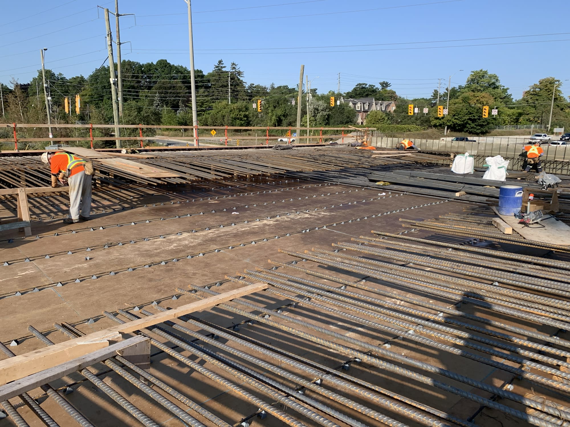 Hurontario LRT construction at QEW