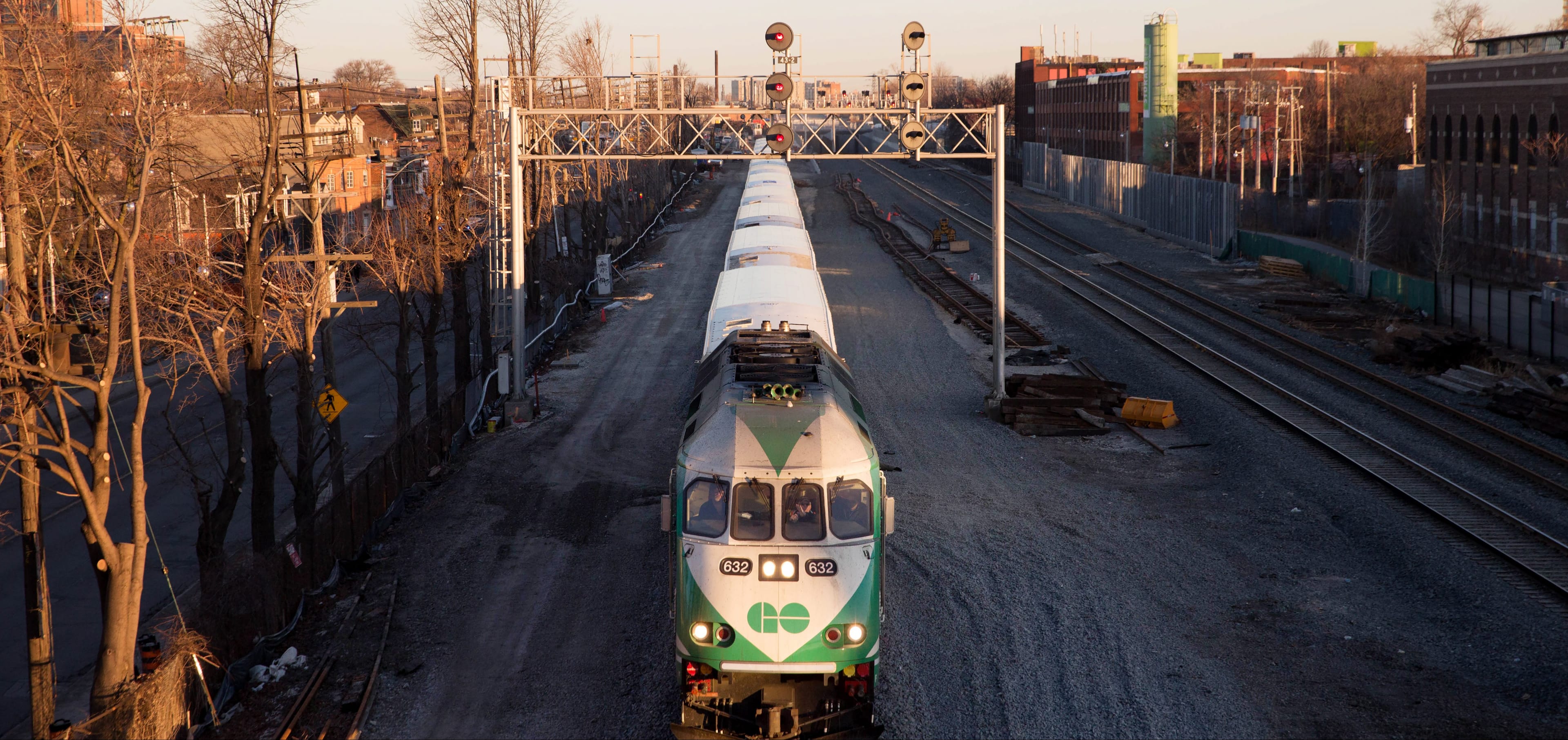 GO train in winter