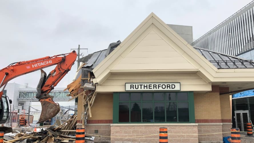 VIDEO: Rutherford GO’s old station building is demolished