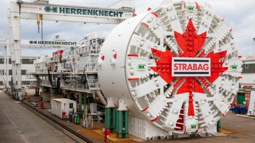 Scarboroughâ??s tunnel boring machine during factory testing in Germany