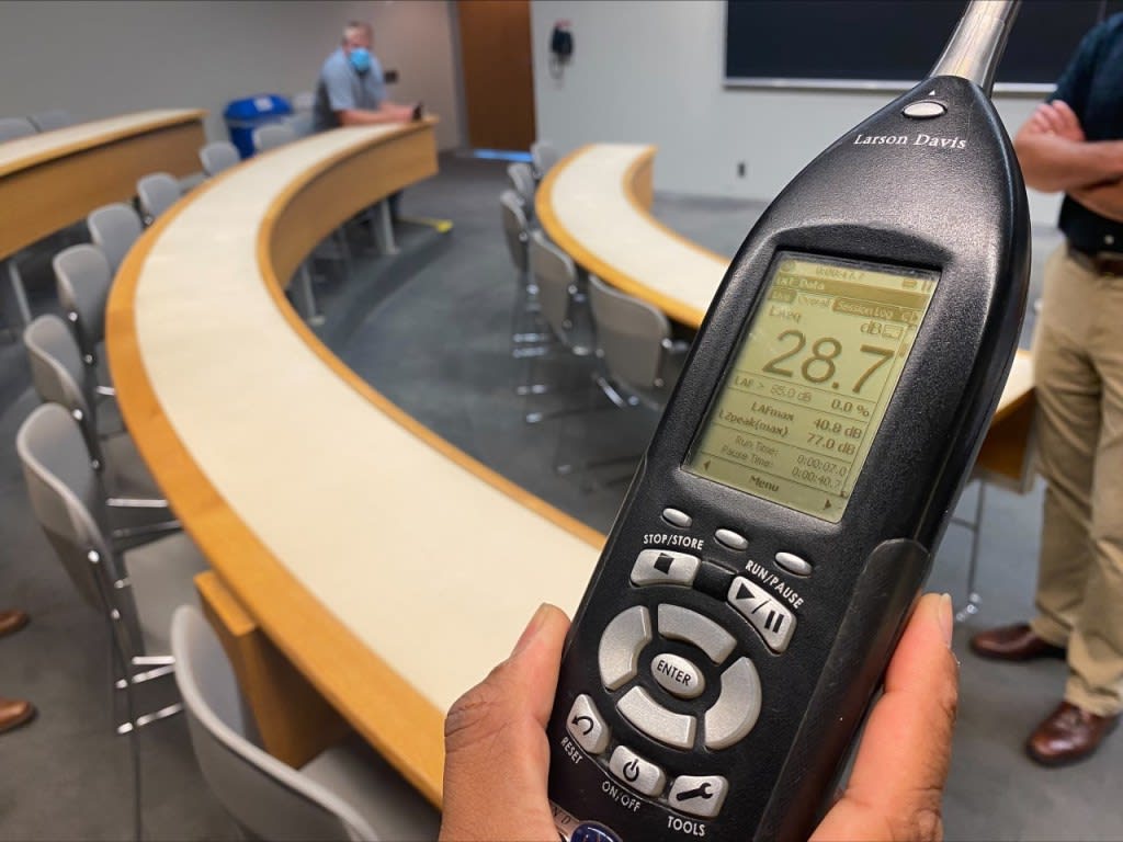 a sound meter.
