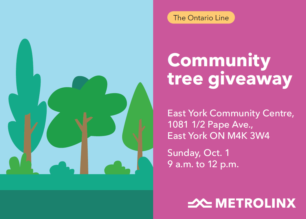 Ontario Line community tree giveaway - Oct. 1, 2023