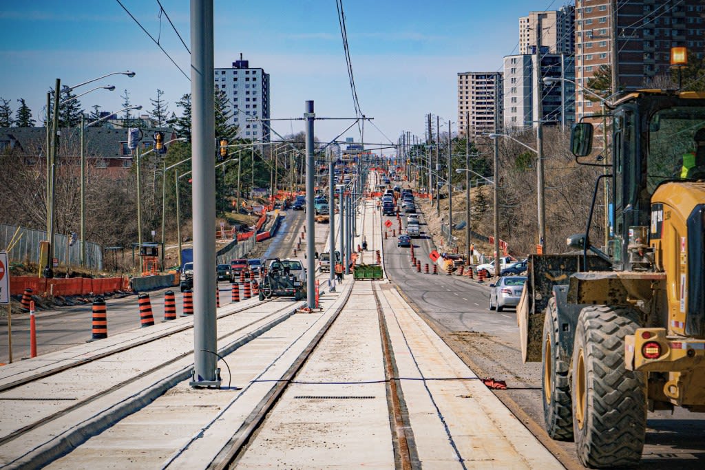A look at the tracks installed along Finch Avenue near Sentinel Road in Toronto