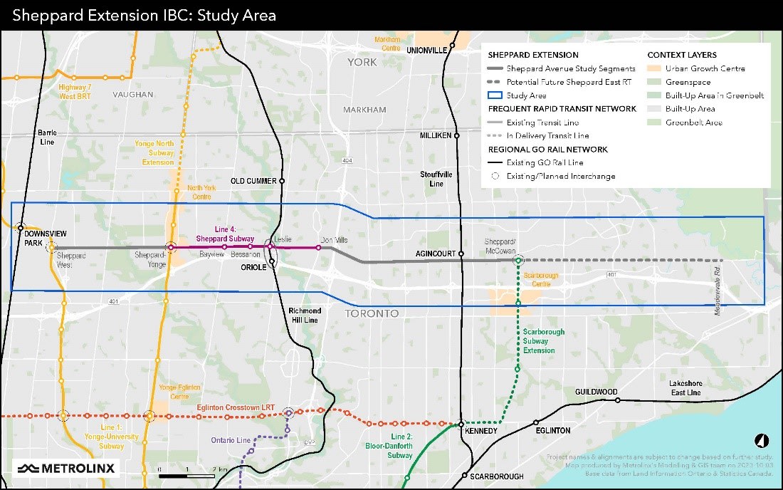 Sheppard Extension route map