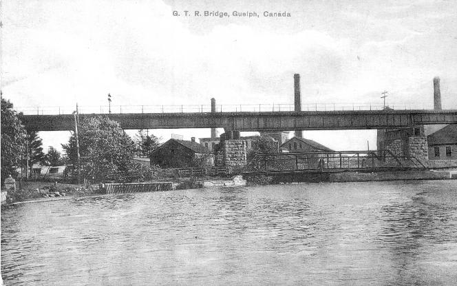 An undated historical the Speed River Bridge in Guelph