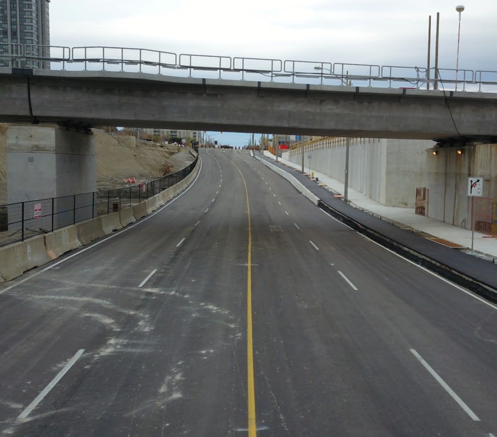 an underpass road.