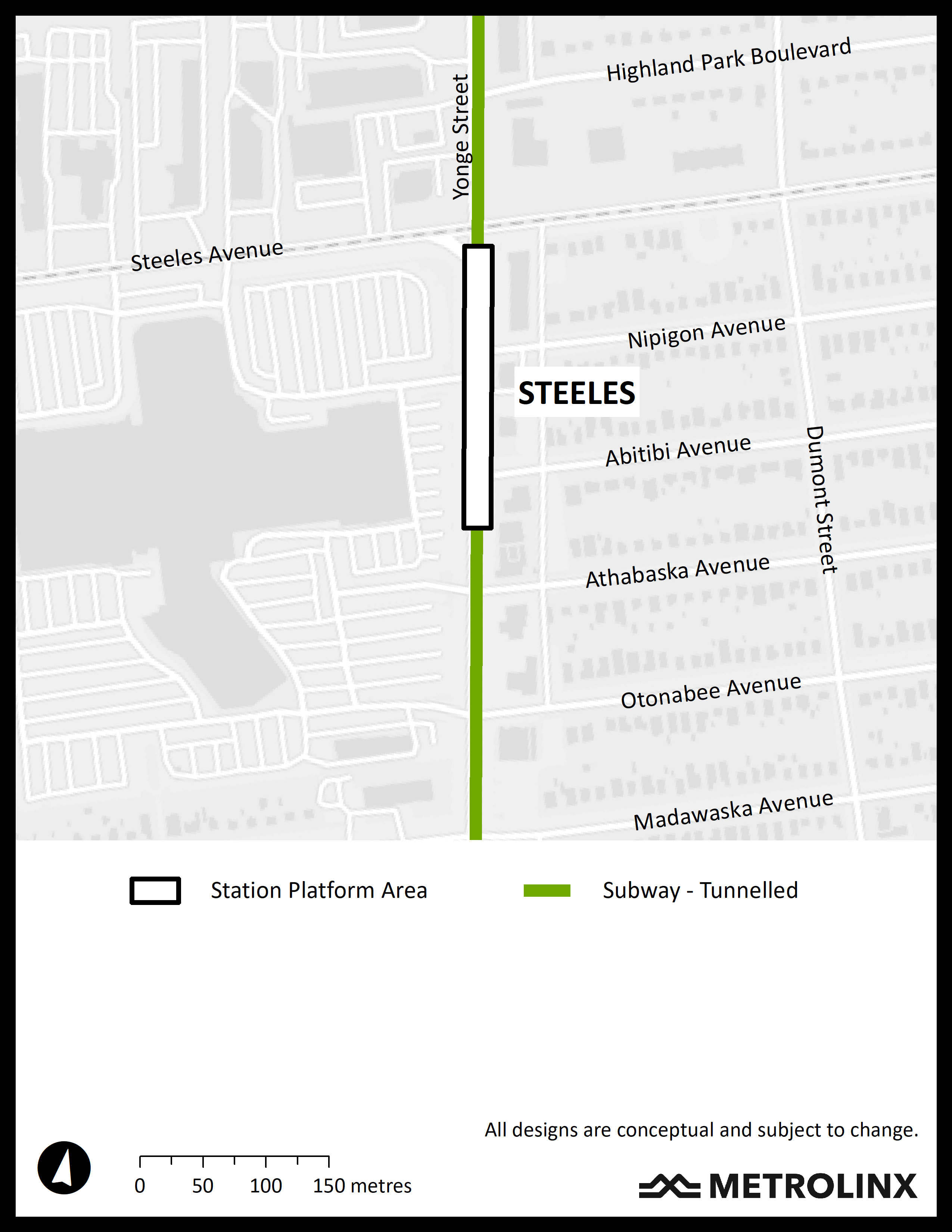 Image is a map of Steeles