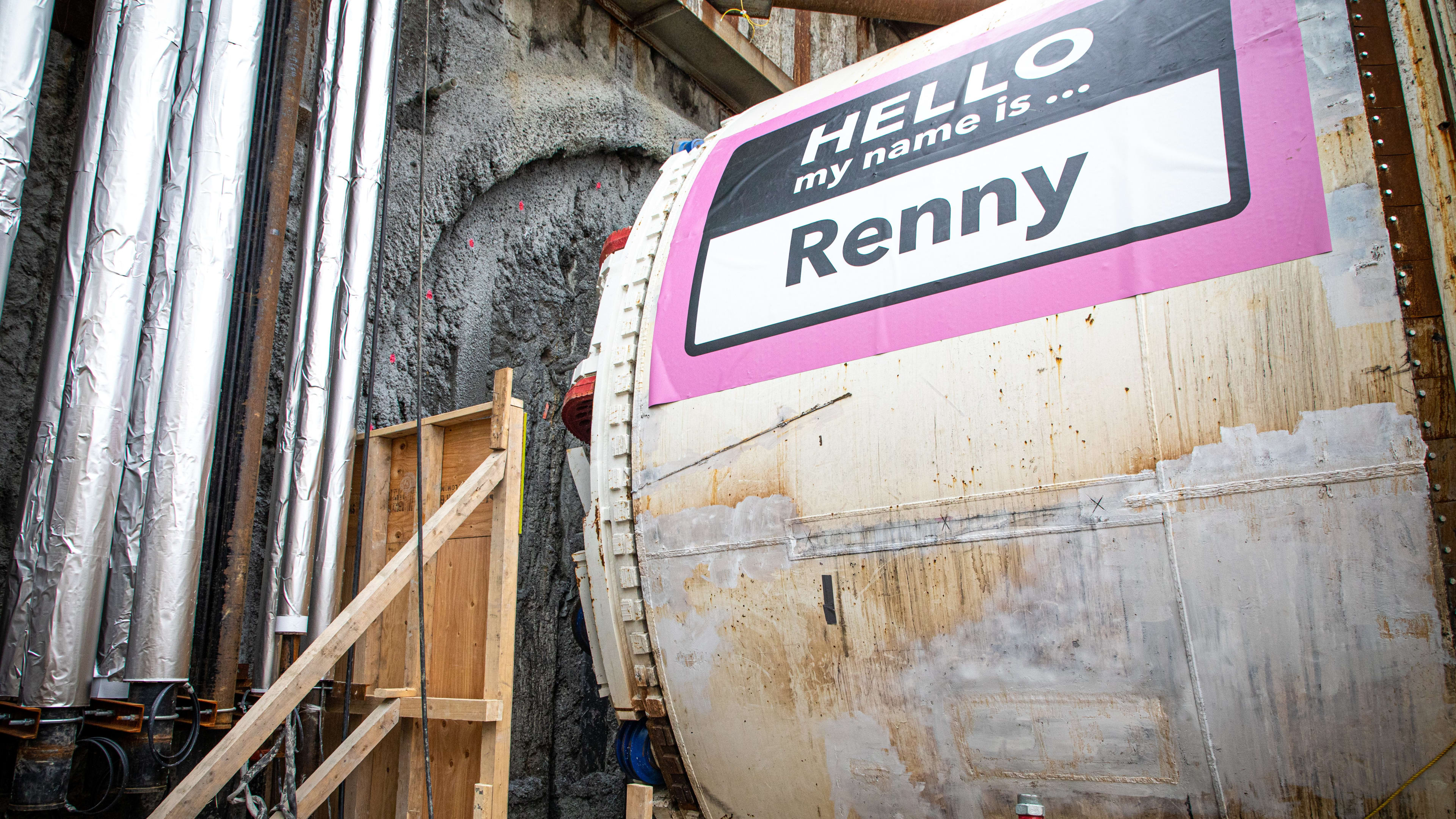 A close-up of Renny, one of the Eglinton Crosstown West Extension TBMs