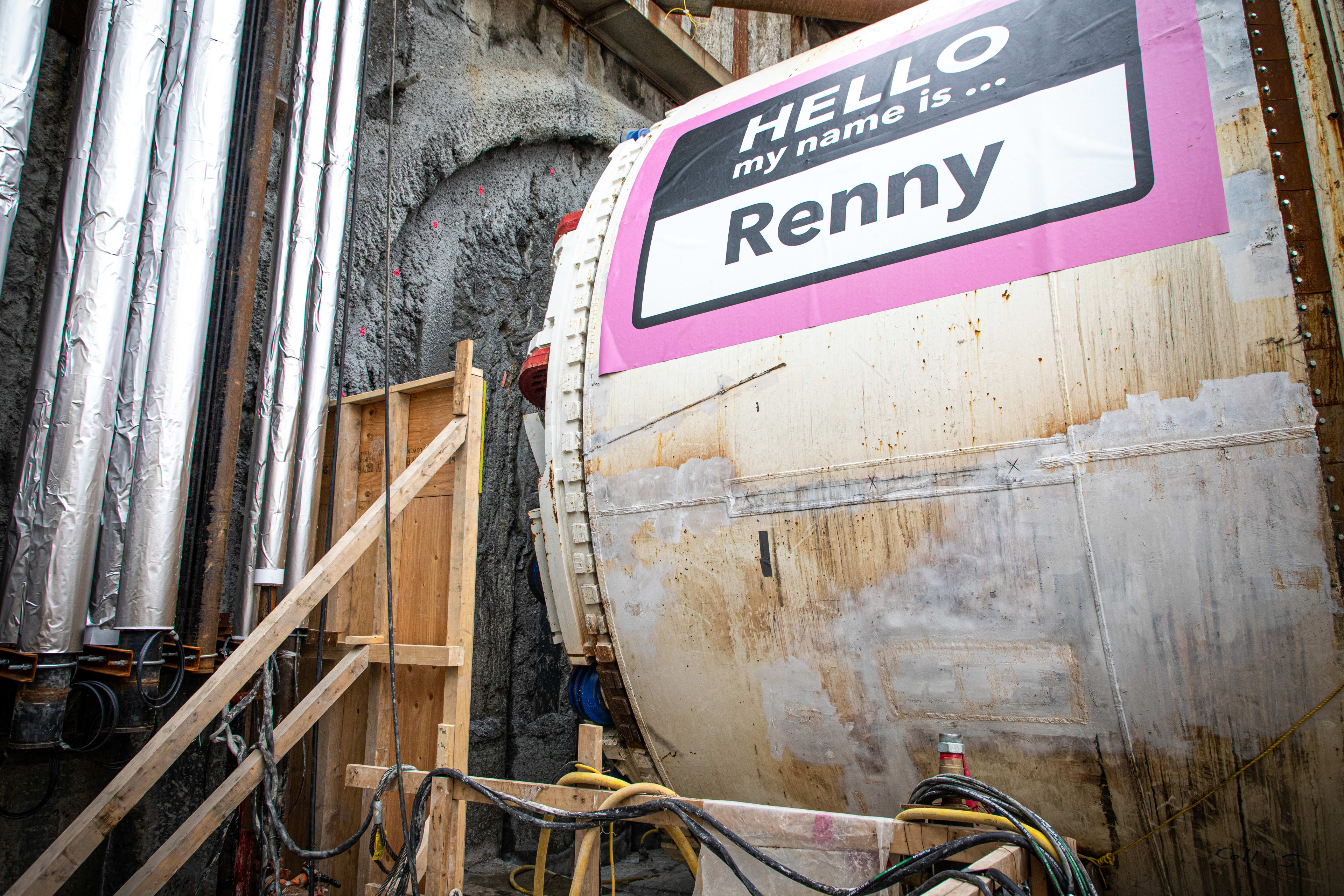 A close up of Renny, the first TBM that will start digging the tunnels. Rexy will follow about a ...