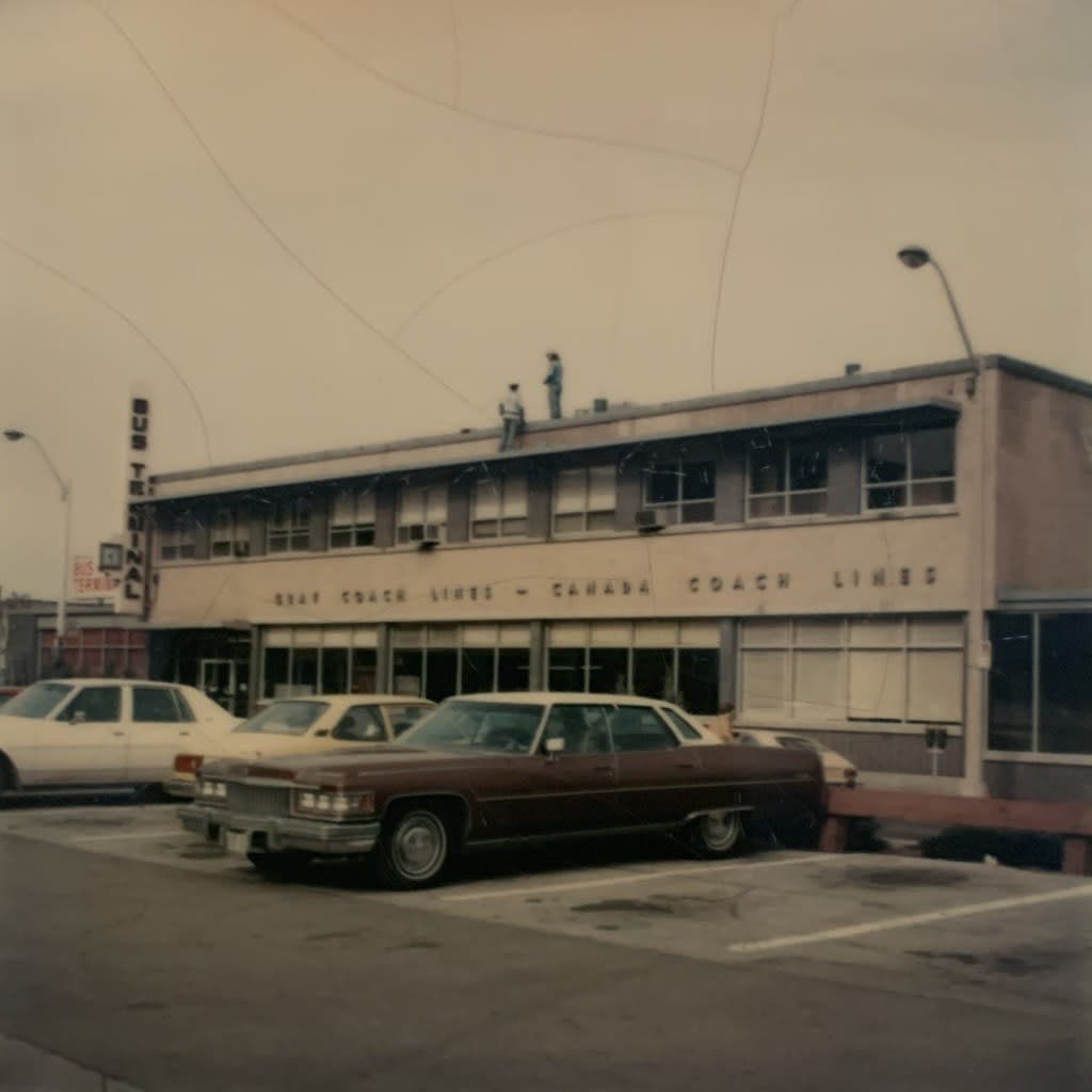 The front of the bus terminal appears.