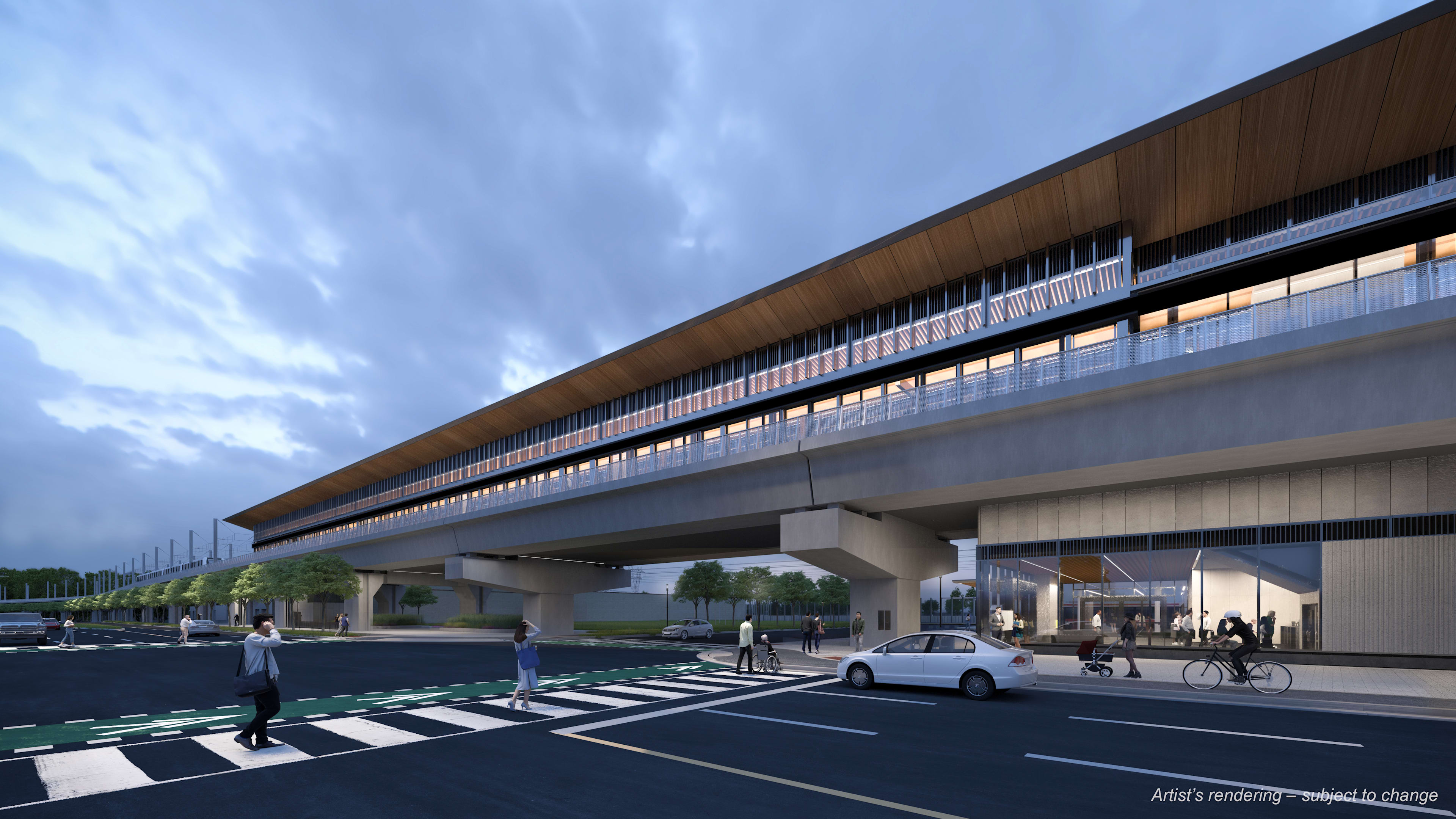 Artistic rendering of the future Thorncliffe Park Station on the Ontario Line subway
