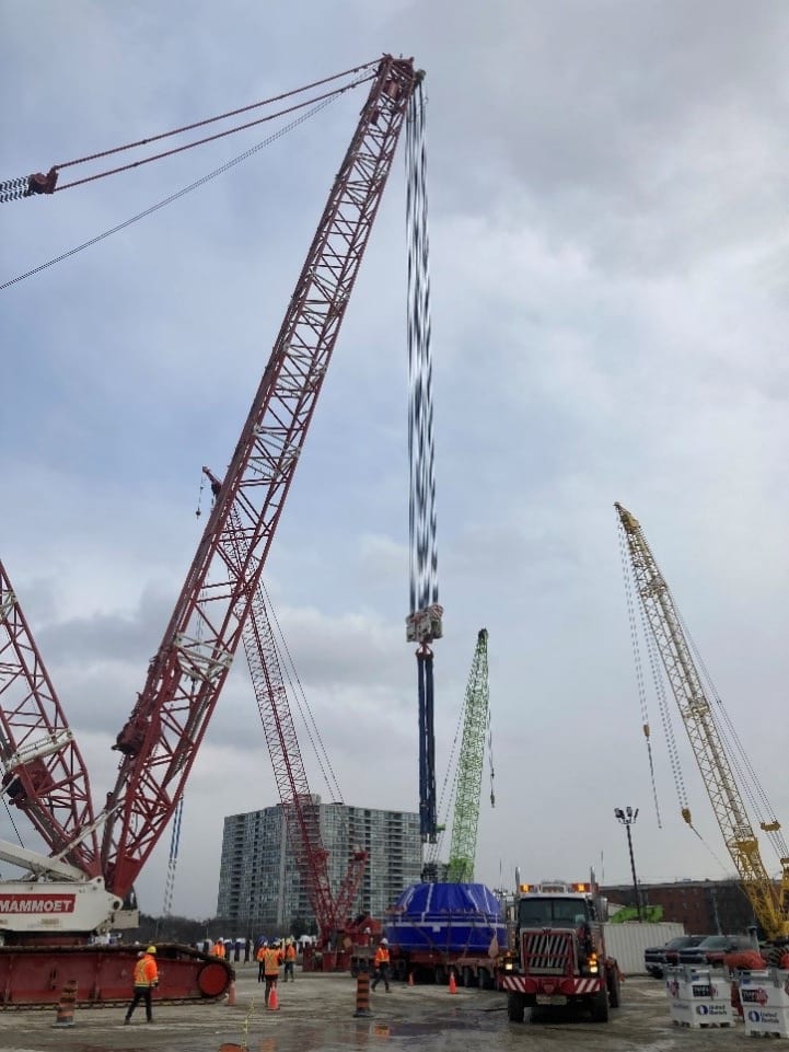 a large crane and the TBM.