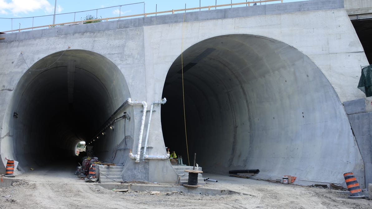 the two tunnels.