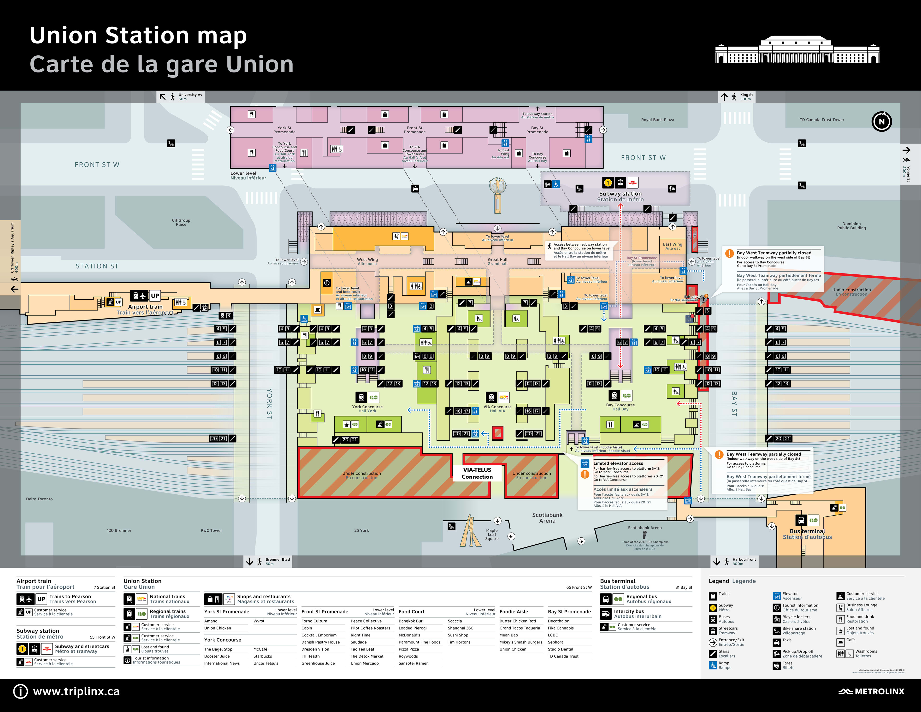 Union Station construction map winter 2022