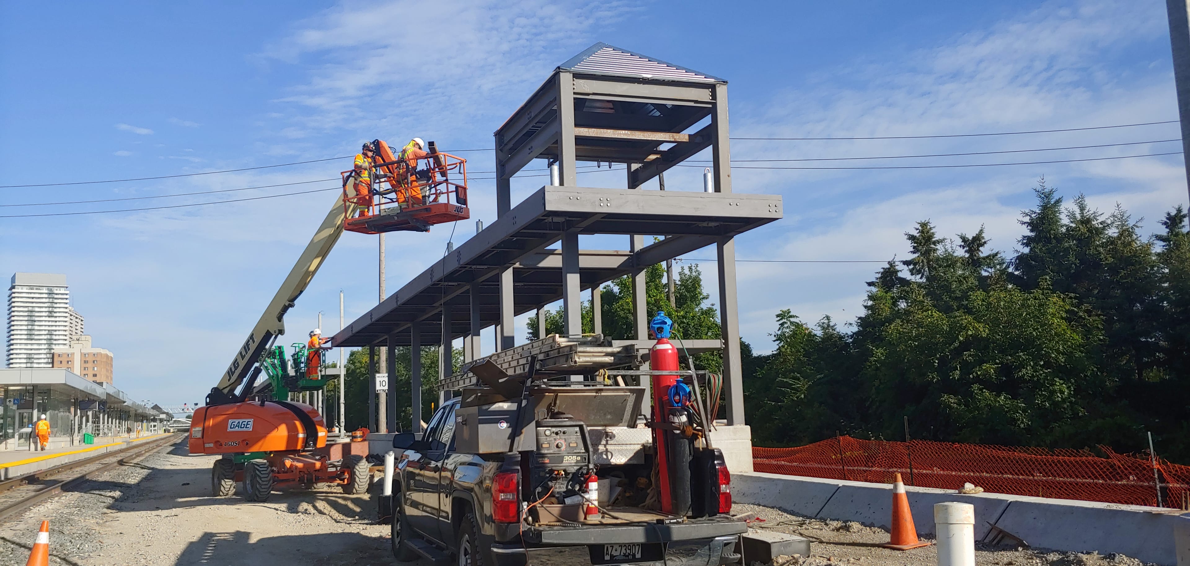 workers on the platform.