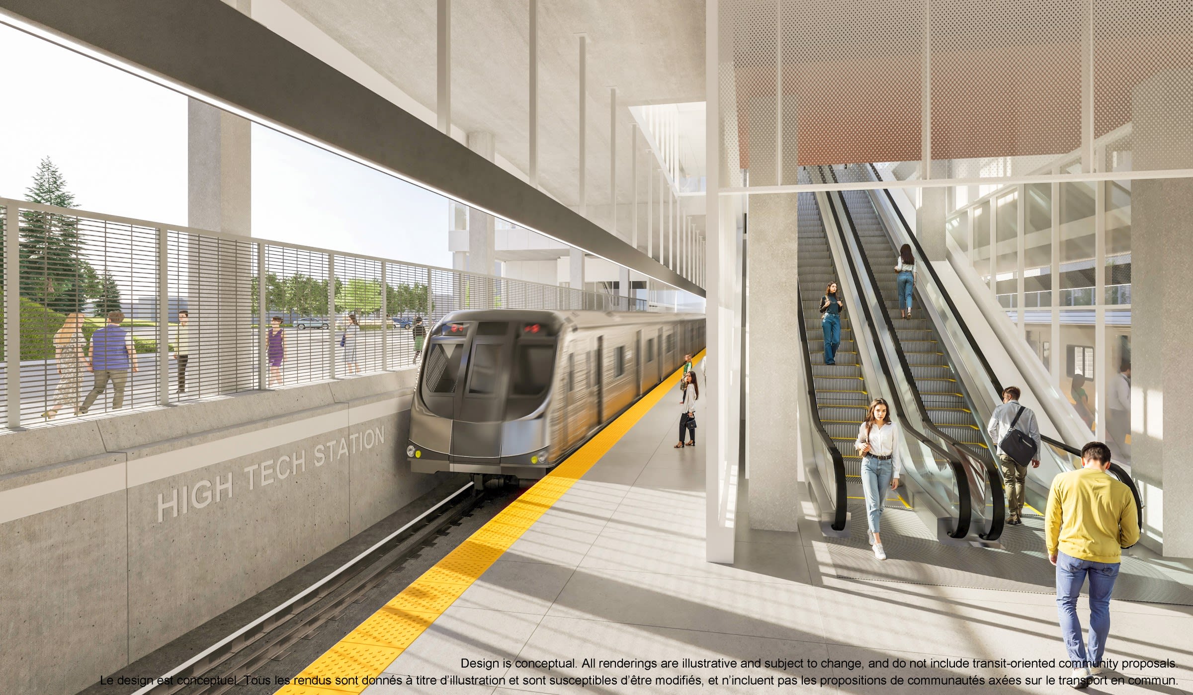 A conceptual rendering of the future High Tech Station along the Yonge North Subway Extension.