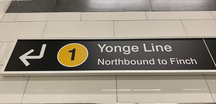 Yonge line sign