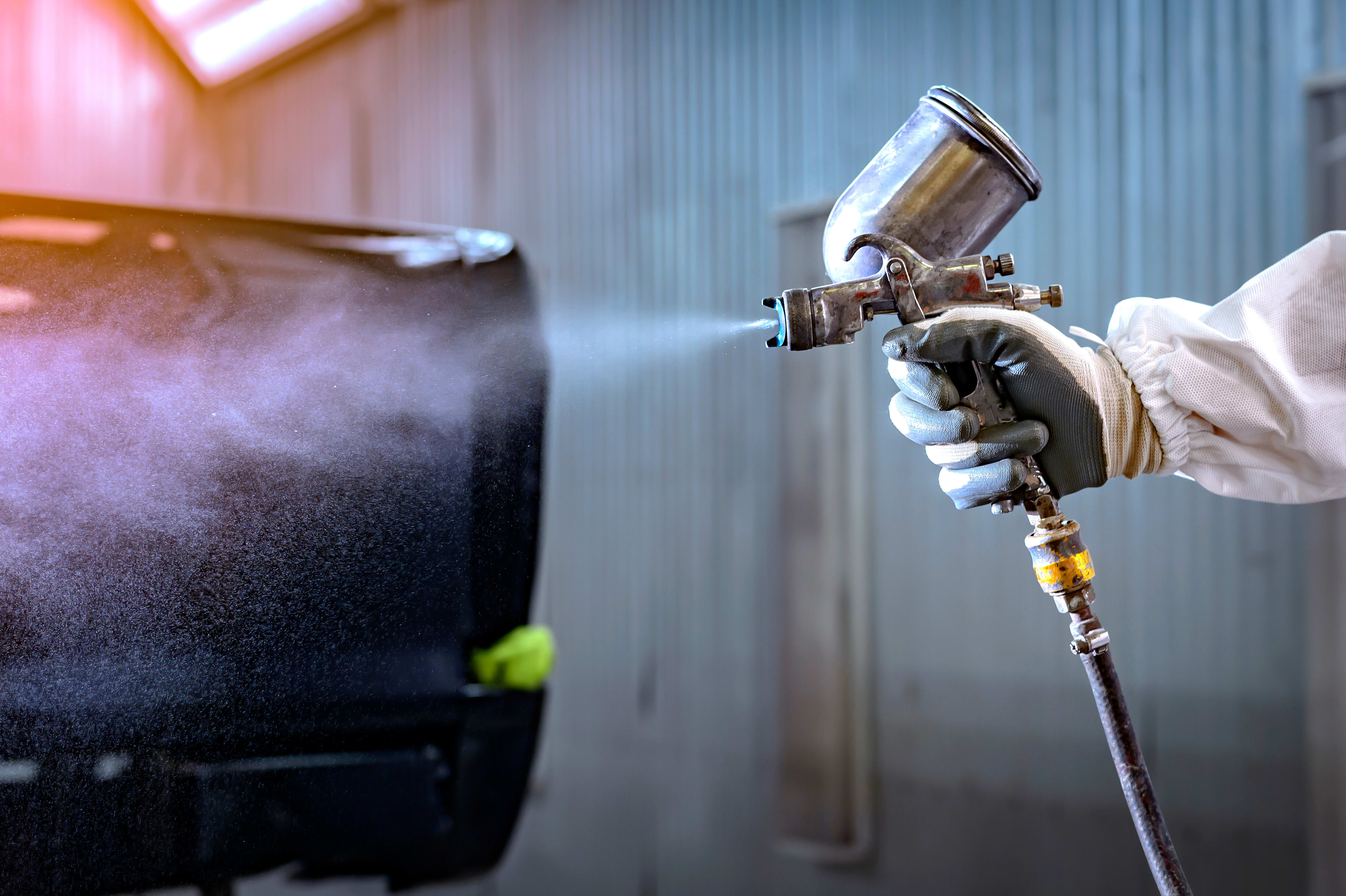 Aerosol Spraying stock image