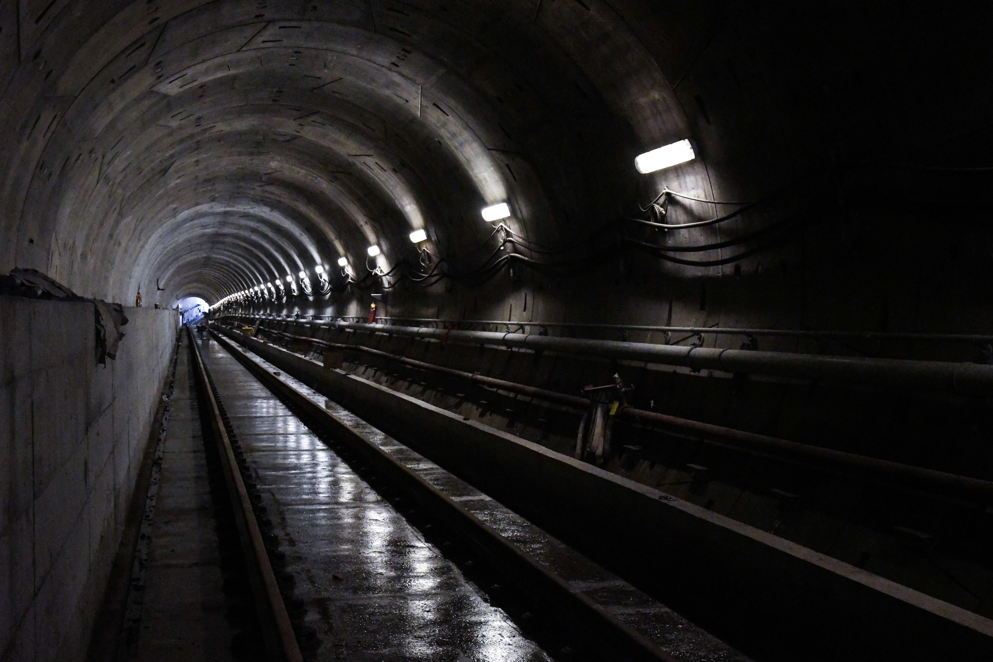 a long, deep tunnel.