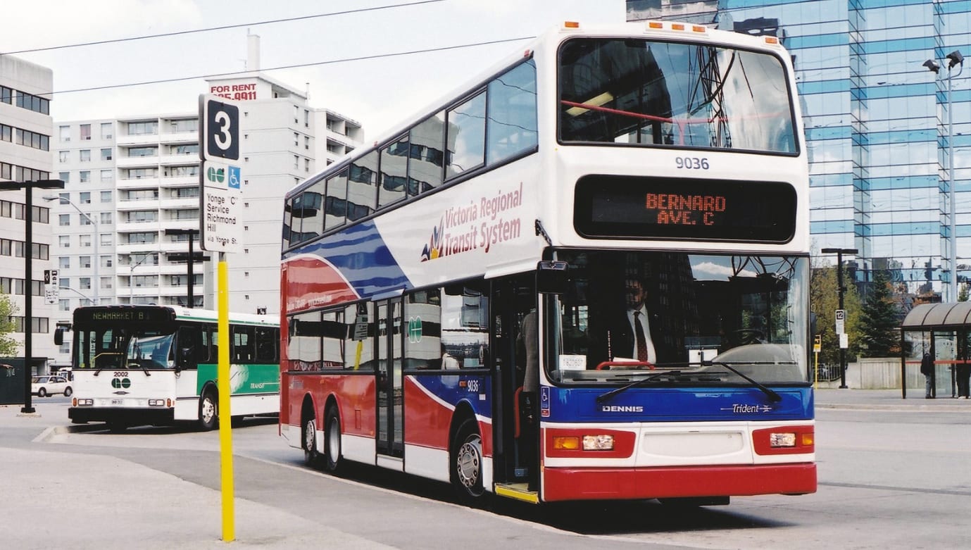 a trident model double decker bus