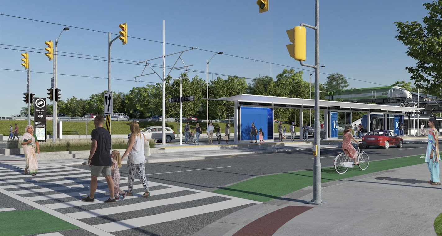 Artist’s rendering of the future Hurontario LRT City Centre stop.