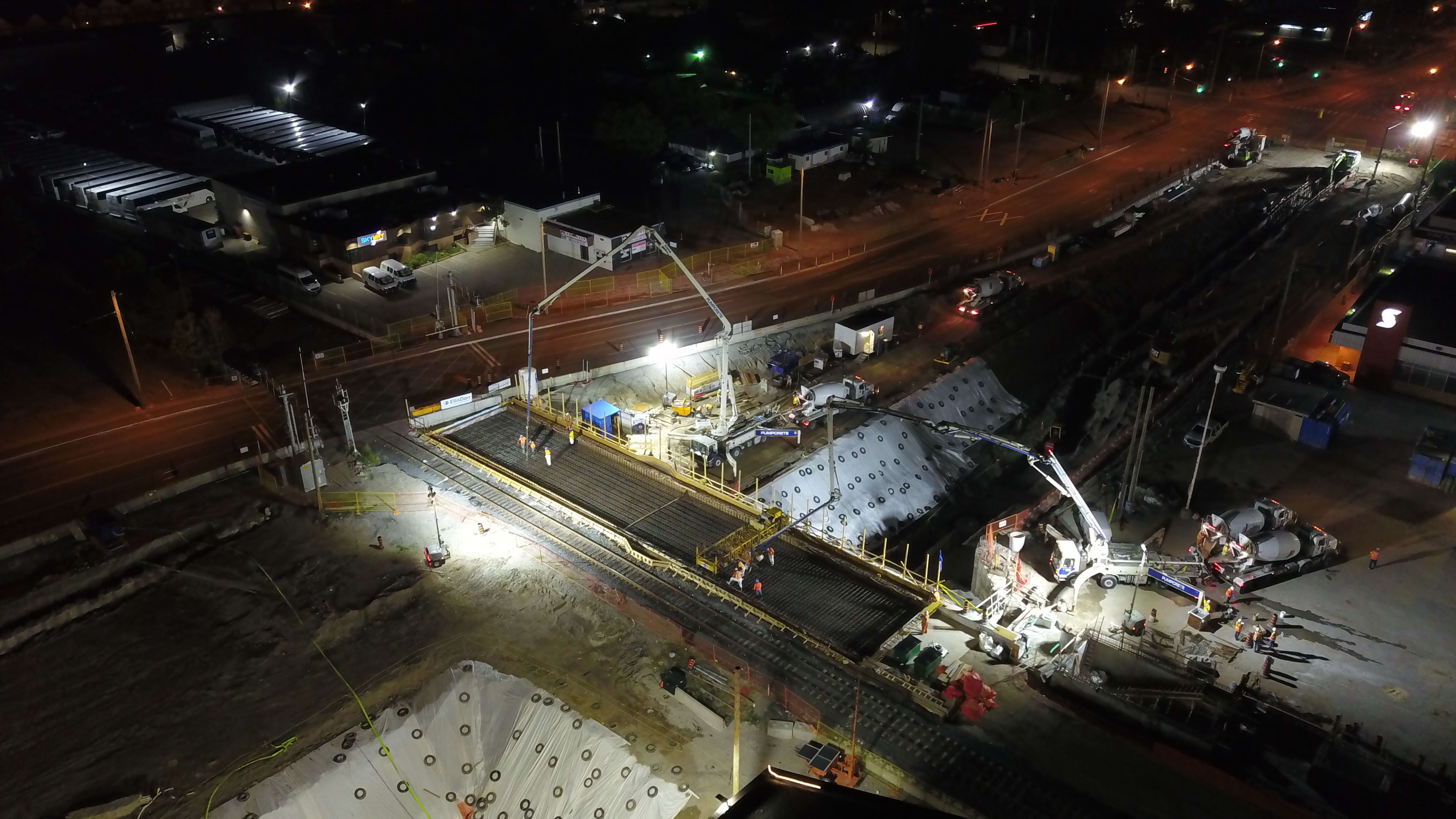 Day and night, the progress continues on the work taking place near Steeles Avenue on the Stouffv...