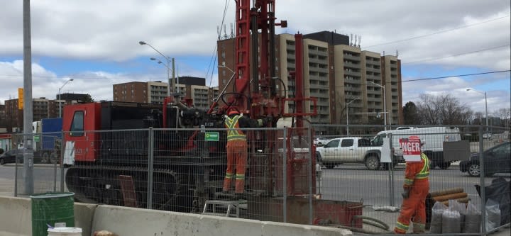 Drilling in- Station construction underway on Finch West LRT