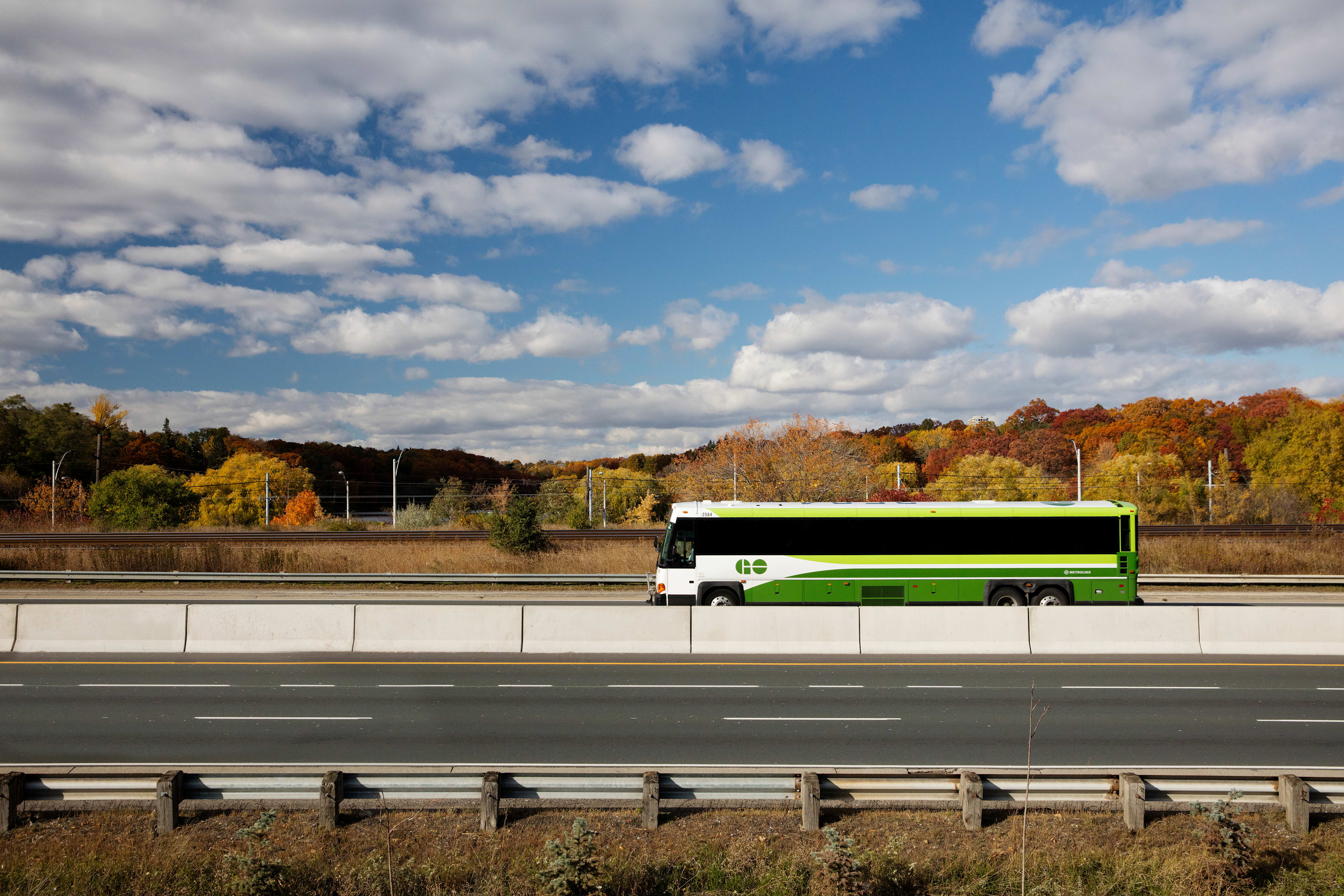 GO Transit during Fall or Autumn season