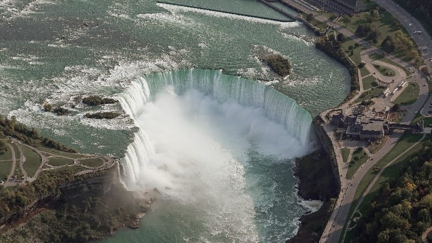 the falls from above.