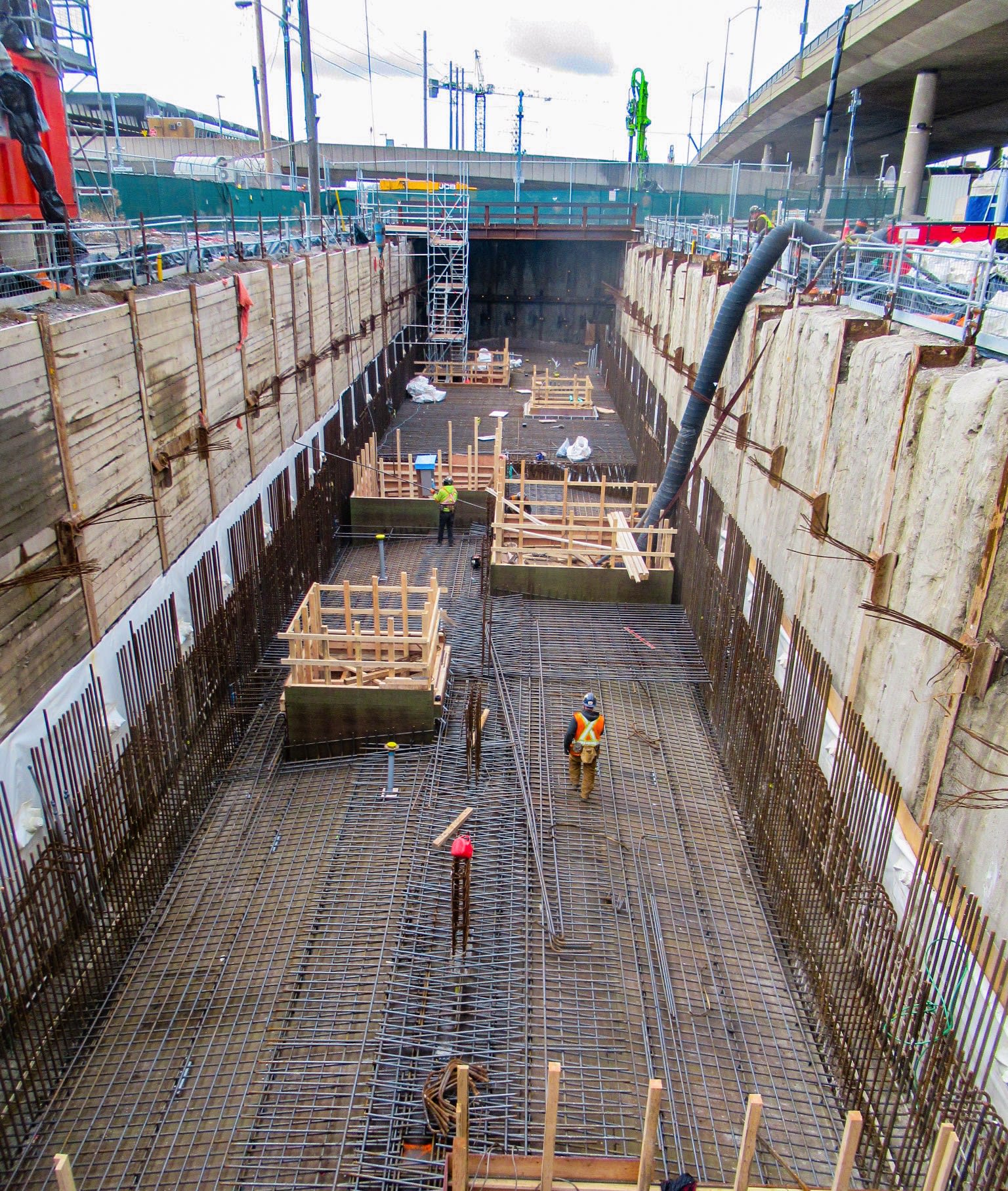 rebar forming the bottom of the site.