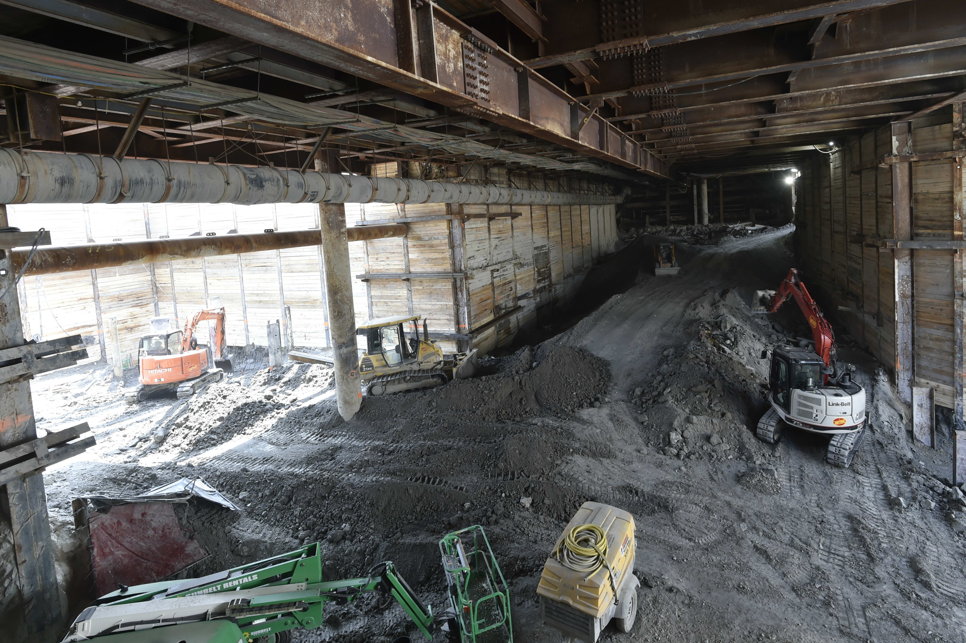 Excavation continues under Cedarvale Station