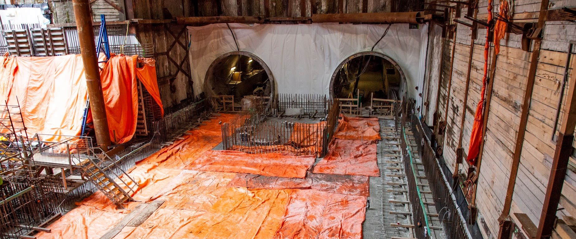 Crews are making significant headway on the first stop to be completed for the Eglinton Crosstown.