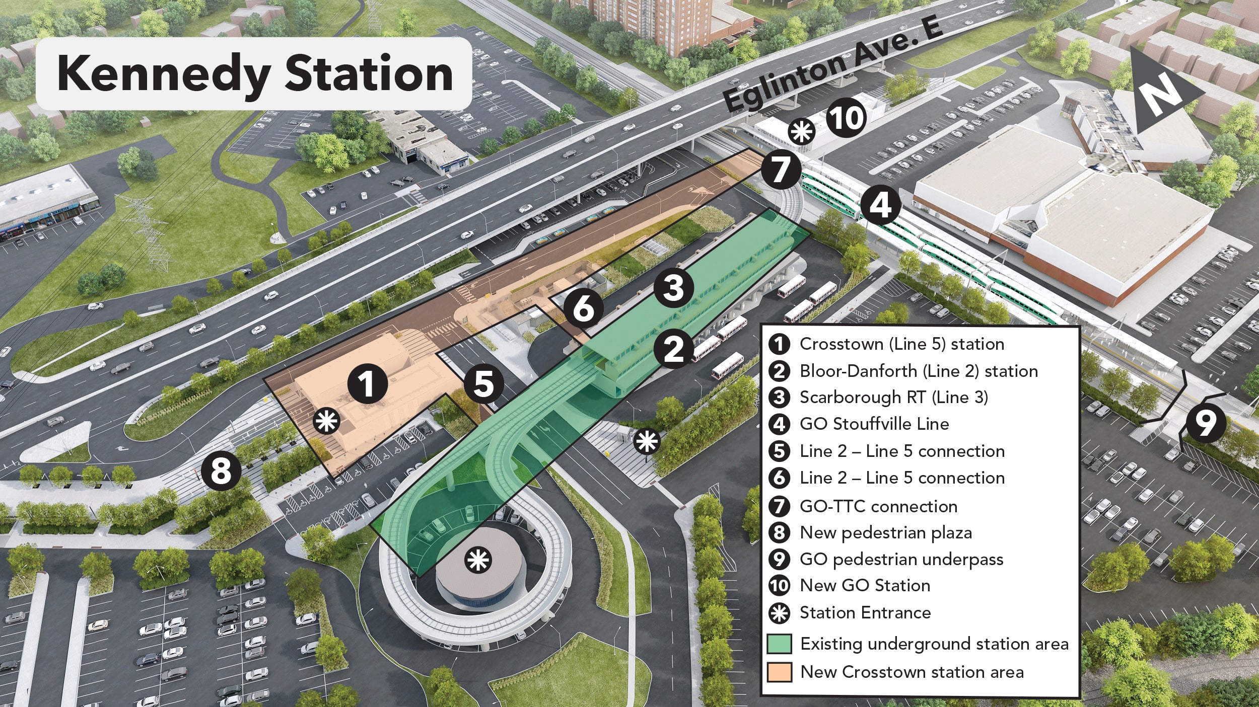 A map shows the different elements of the station.