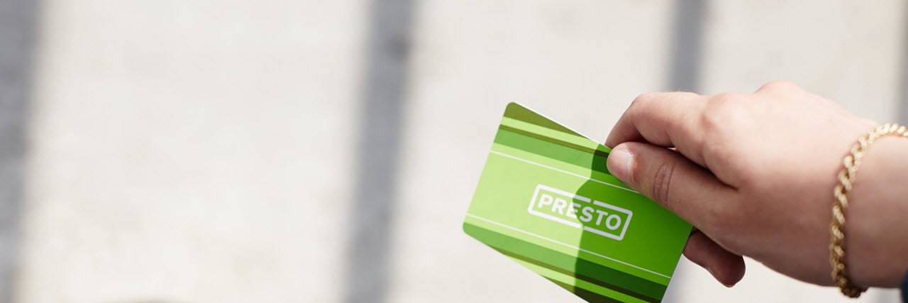 Image is of a PRESTO card.