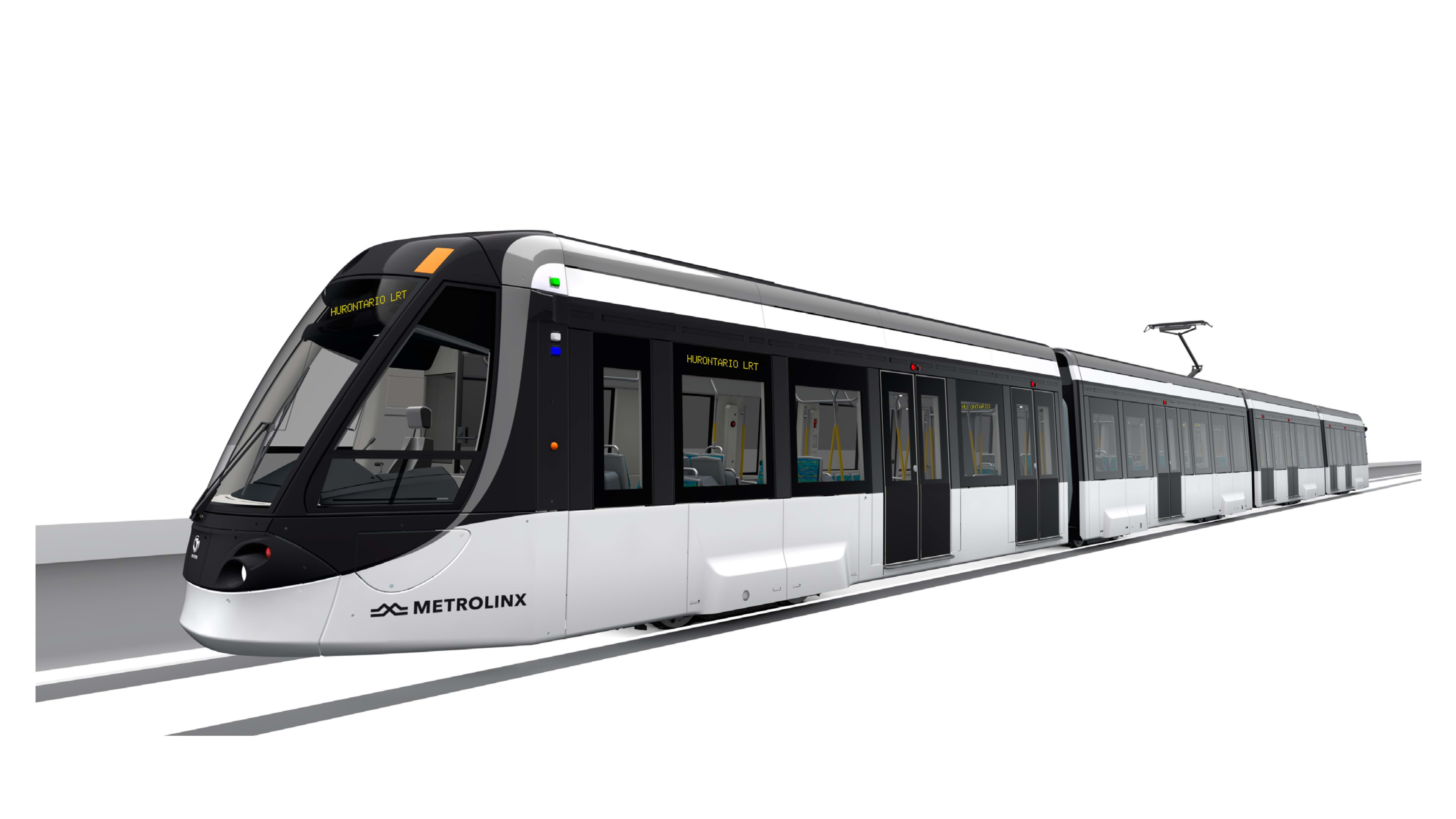 Mockup of the Alstom Citadis Spirit that will be used on the Hurontario Light Rail Transit line
