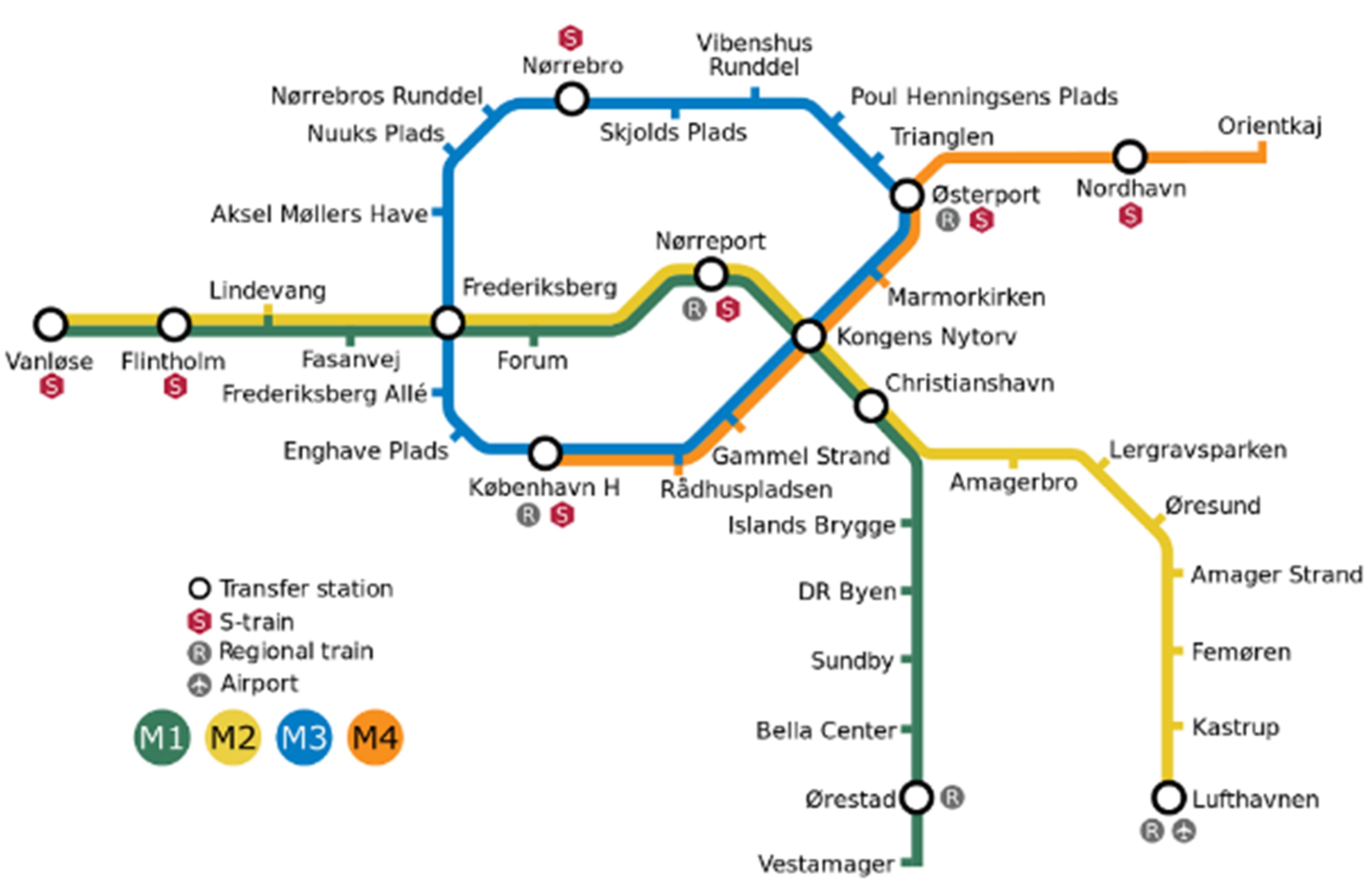 Copenhagen subway map