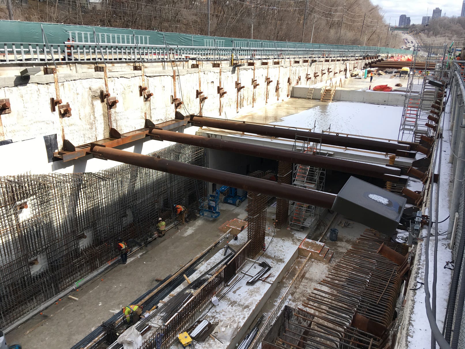 Imag shows a large portal being built.