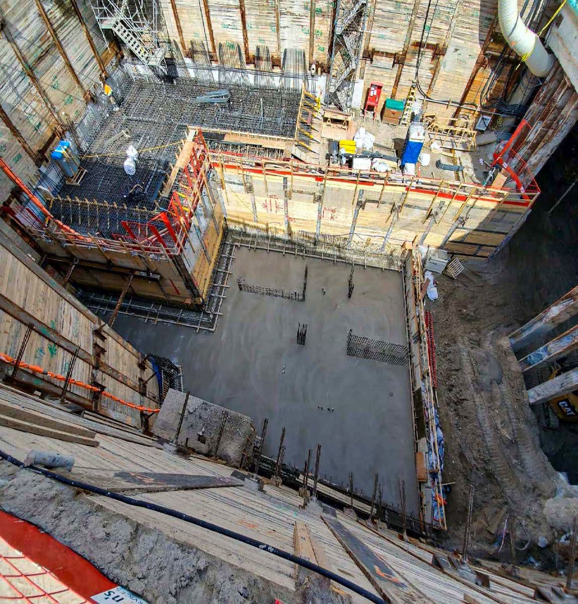 a large concrete pit.