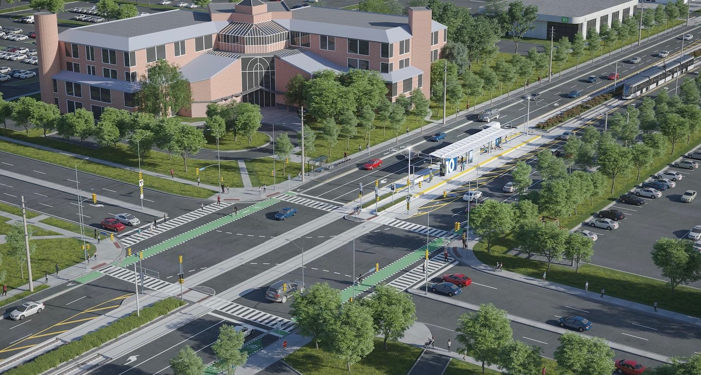 Artist’s rendering of the future Hurontario LRT City Centre stop.