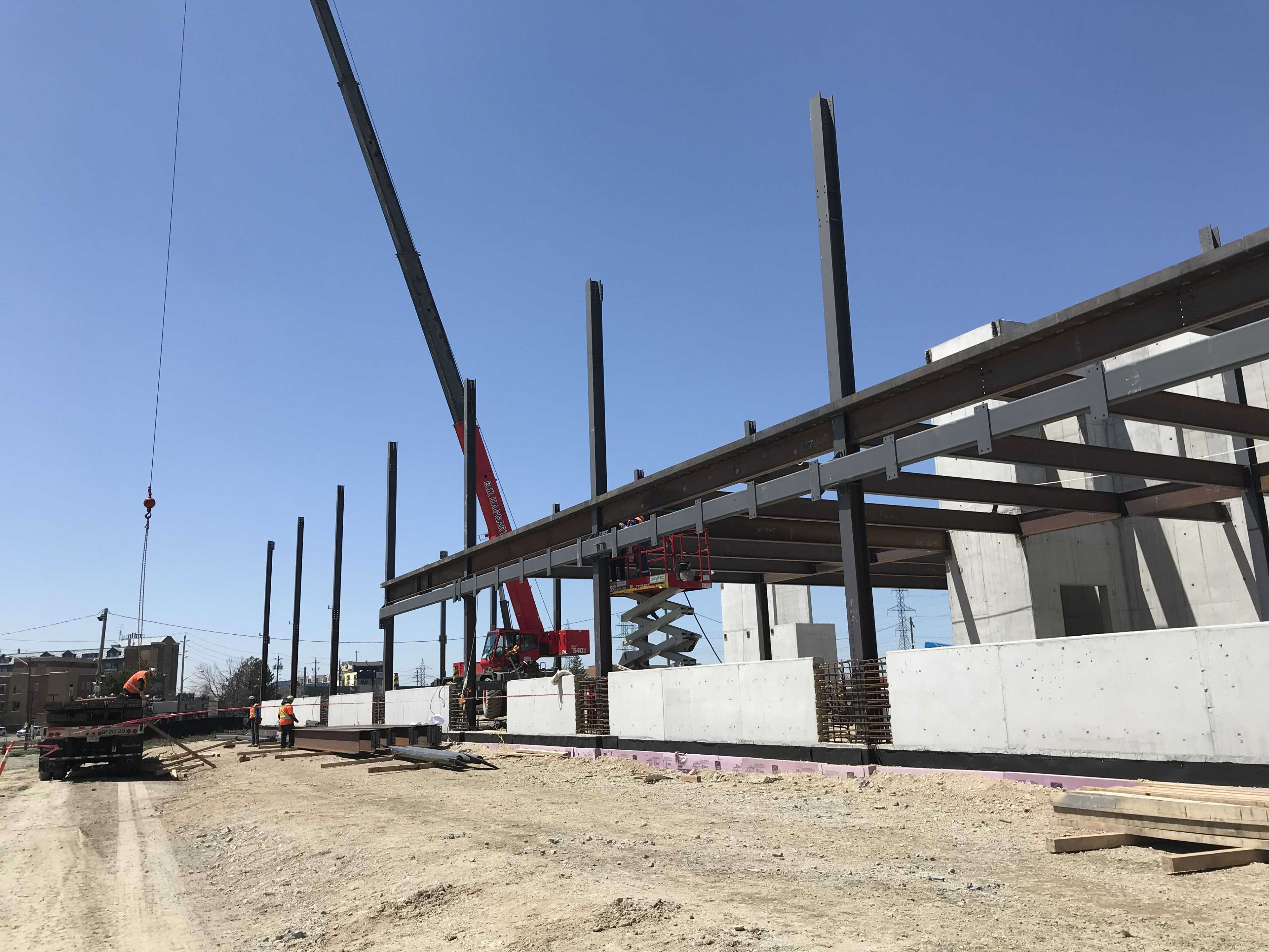 the Finch West LRT Maintenance and Storage Facility under construction